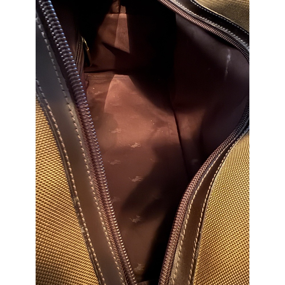 Polo Ralph Lauren Vintage Duffle/ Weekender Bag In Brown Canvas With Leather - Picture 16 of 16